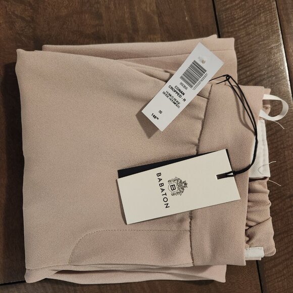 WITH TAGS Aritzia Babaton Conan Cropped Hummus Beige 00 - Picture 3 of 4